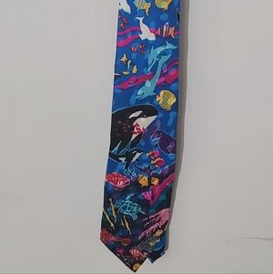 Tropical Coral Reef Colorful Ocean Themed Tie